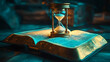 © Selvam - Hourglass and open Bible representing the end times.