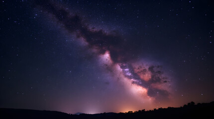 Wall Mural - Stunning Dark Sky Milky Way Galaxy Stars Nightscape Astrophotography Landscape