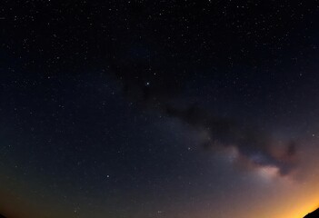 Wall Mural - Vast night sky panorama, countless stars shimmering across a dark expanse, nebulae, shine
