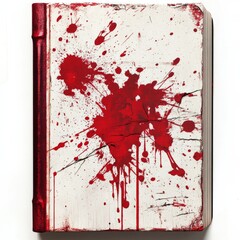 Poster - Bloody Pages: A Grungy, Horror-Themed Book Cover with Splattered Red Ink and Aged Texture.