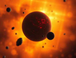 Wall Mural - futuristic space art: ai-generated sci-fi illustrations of alien worlds and galactic exploration