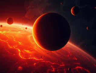 Wall Mural - ai-generated space art: epic sci-fi scenes of alien civilizations and interstellar journeys