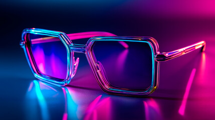 Wall Mural - futuristic virtual reality concept with glasses