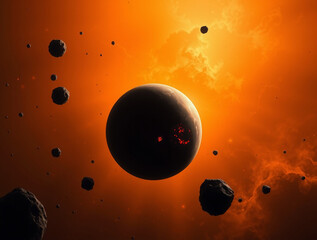 Wall Mural - sci-fi space art collection: vibrant ai illustrations of alien skies, robots, and cosmic mysteries