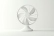 © Falih - Minimalist White Electric Fan on a Clean Background for Cooling Solutions and Design Concepts