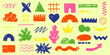 © VIKTORIIA - Hand drawn arrow scribble crayon set. Squiggle, scratch doodle kid arrow star set. Crayon scratch texture shape children kid naive. Vector illustration