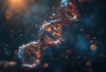 Poster - Double Helix DNA Strand Glowing in the Dark