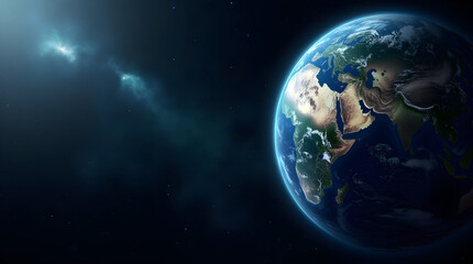 Wall Mural - Stunning Blue Planet Earth from Space - Continents, Sunlight, Atmosphere - Stock Photo