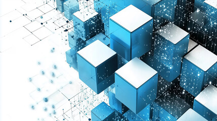 Blue square background