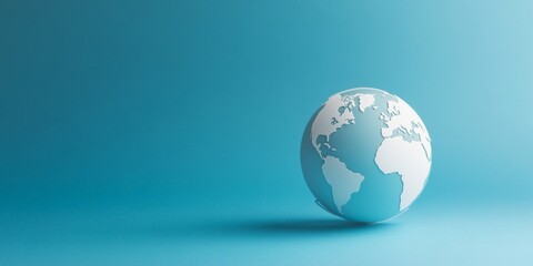 Wall Mural - A serene blue globe stands alone against a calming backdrop. This image captures the essence of our planet in a minimalist style. Perfect for environmental themes. AI