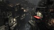 © afridwi - Dark Cityscape: A Gloomy, Atmospheric View of a Cliffside Settlement