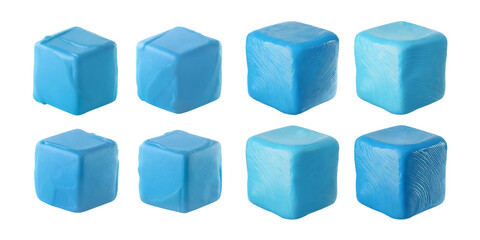 Wall Mural - Blue Cubes on White Background for Creative Design Projects, isolated on transparent background
