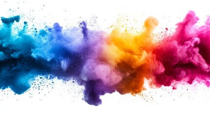 Poster - Colorful explosion of vibrant powder in rainbow hues, abstract art concept
