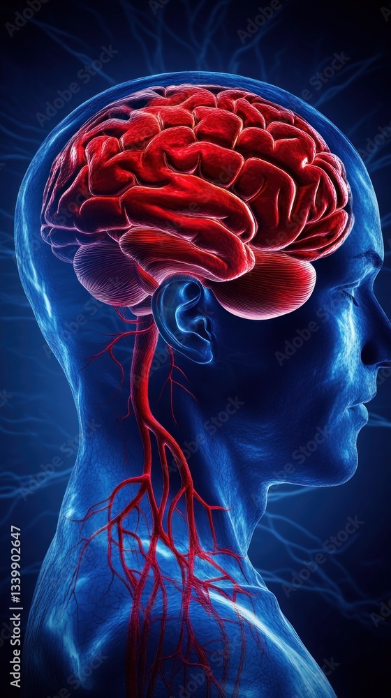 Human Brain Anatomy: 3D Medical Illustration of the Cerebral Cortex ...