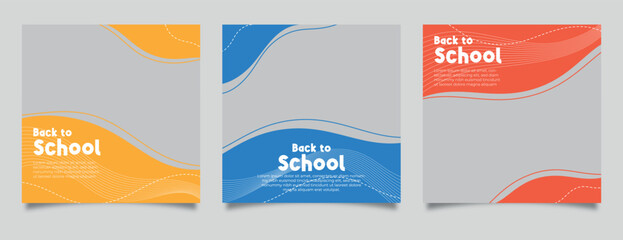 social media post templates for new student admission. digital marketing vector set. social media la