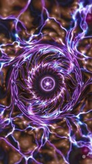 Wall Mural - mesmerizing purple vortex with dynamic electric energy and pulsating patterns