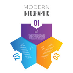 designed modern 3 step infographic layout stylish chart list template with icons