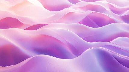Poster - Soft pastel abstract waves in pink and purple shades. Dreamy and tranquil design.