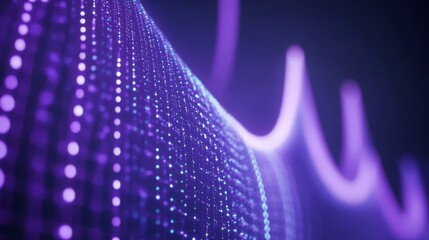 Abstract Glowing Digital Wave Design