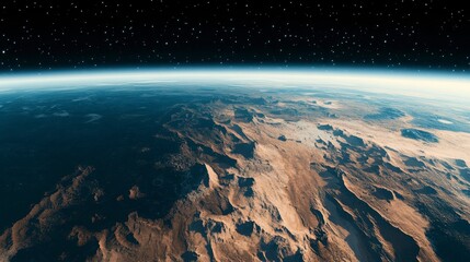 earth from space arid landscape at dawn/dusk