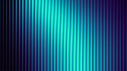 Futuristic neon texture with vibrant shades of blue wavy gradient and bright smooth fluted vertical lines. Bold dynamic design blending smooth tones and radiant colors and energy for modern visual art