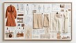 © thanarak - A carefully curated display of fashion design elements including fabric swatches color studies and sketched silhouettes creating an inspiring and insightful mood board