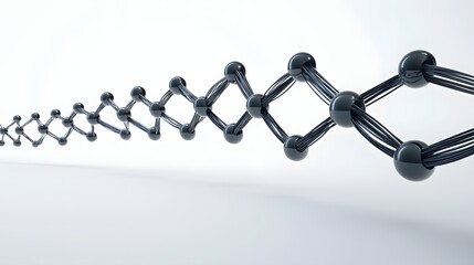 Fototapete - A creative interpretation of intricately interwoven carbon fiber strands moving in a fluid graceful motion against a minimalist white backdrop