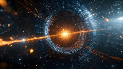 Leinwandbilder - A mesmerizing cosmic vortex opens revealing an interdimensional rift that appears to be discharging unknown luminous particles into the surrounding space