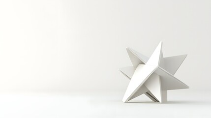 Poster - A white geometric shape unfolds revealing a hidden dimension emerging from the folded space