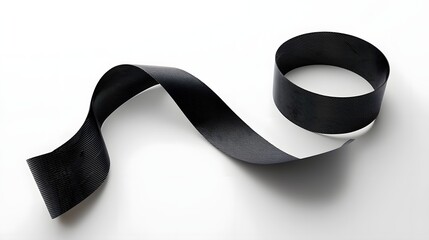 Poster - abstract composition featuring curved black carbon fiber strips against a clean white background highlighting the material s lightweight yet durable properties