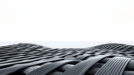 Leinwandbilder - An abstract composition showcasing the intricate layered patterns created by the interweaving of carbon fiber strands against a clean monochromatic backdrop