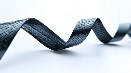 Fototapete - Captivating image showcasing the elegant sculptural interplay of carbon fiber strands twisting and curving in a sleek contemporary design