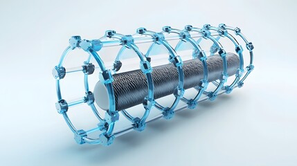 Fototapete - Conceptual visualization of an intricate carbon fiber lattice structure symbolizing the backbone of advanced technology and innovation