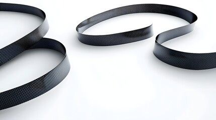 Fototapete - Graceful futuristic looking carbon fiber curves forming a dynamic abstract composition on a clean minimalist white background