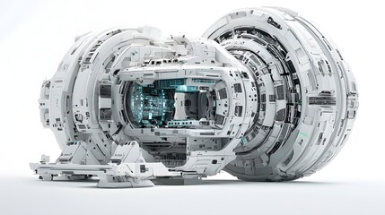 Aufkleber - Intricate concept depicting an advanced futuristic laboratory with complex multilayered and equipment suggesting the of unknown technologies and scientific potential