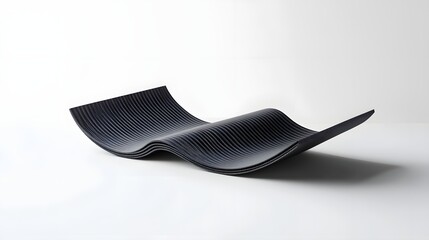 Fototapete - Smooth undulating layers of carbon fiber material form a dynamic futuristic sculpture with an aerodynamic sleek design