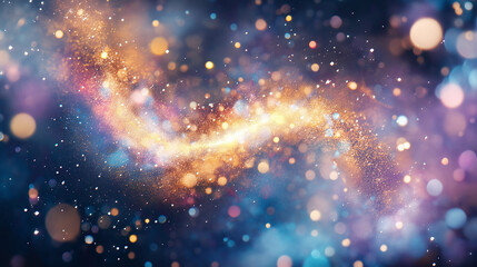 Wall Mural - Celestial Symphony: The universe unveils its breathtaking beauty, a vibrant galaxy of swirling colors and sparkling celestial bodies in an expansive cosmic panorama.