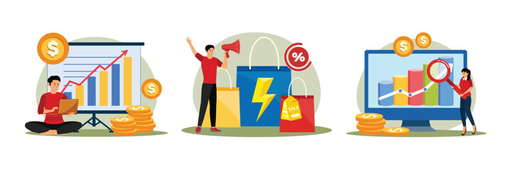 Wall Mural - sales forecasting concept. flash sale. sales index.
