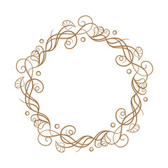 Wall Mural - an elegant vintage style floral wreath, perfect for a variety of invitations, cards, or decorative p