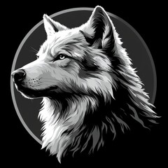  Monochrome Wolf Portrait
