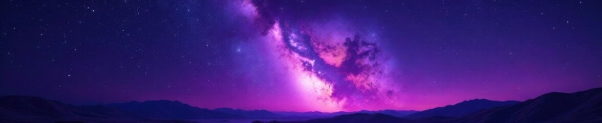milky way galaxy shining bright under starry night sky with vibrant purple hue , galaxy, cosmic, ast