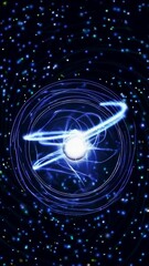 Wall Mural - celestial light orb surrounded by dynamic swirling patterns in deep space