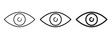 © BEST TOP CRAFT - Eye icon set. Look and vision outline symbols. Open  eye icons isolated on white background. Vector illustration. Variety Eye Symbol.