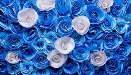 Wall Mural - blue flower background of artificial foamiran rose- 81030