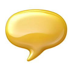 Poster - A simple yet eye catching yellow speech bubble with soft rounded curves floating against a transparent background offering a clean and modern graphic element