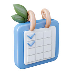 Aufkleber - A stylized 3D calendar application with a checklist icon designed to represent productivity organization and meeting deadlines