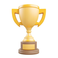 Aufkleber - A modern and stylish 3D gold trophy cup with a smooth shiny texture symbolizing achievement honor and victory
