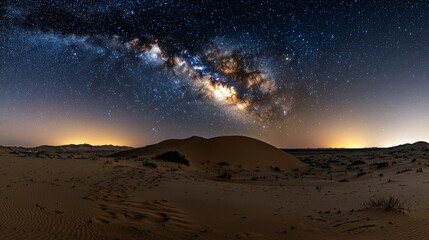 Poster - Stargazing adventure in desert landscape night sky photography serene environment cosmos view