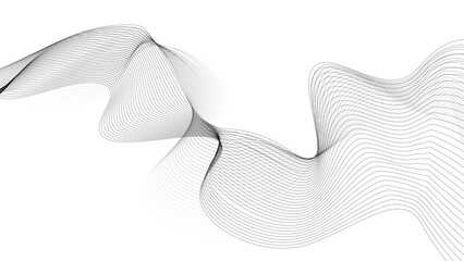 Sticker - abstract black wave lines on white background. dynamic wave pattern modern, abstract flowing wave li