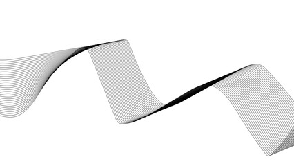 Sticker - abstract black wave lines on white background. dynamic wave pattern modern, abstract flowing wave li